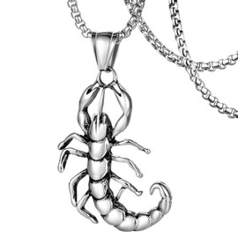 DXIUORF Punk Necklaces, Stainless Steel Octopus/Eagle/Chameleon/Dragon Head/Scorpion Pendant, Hip Hop Necklace Gifts for Cool Men Women