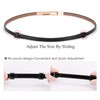 Women's Skinny Patent Leather Belt Adjustable Slim Waist Belt with