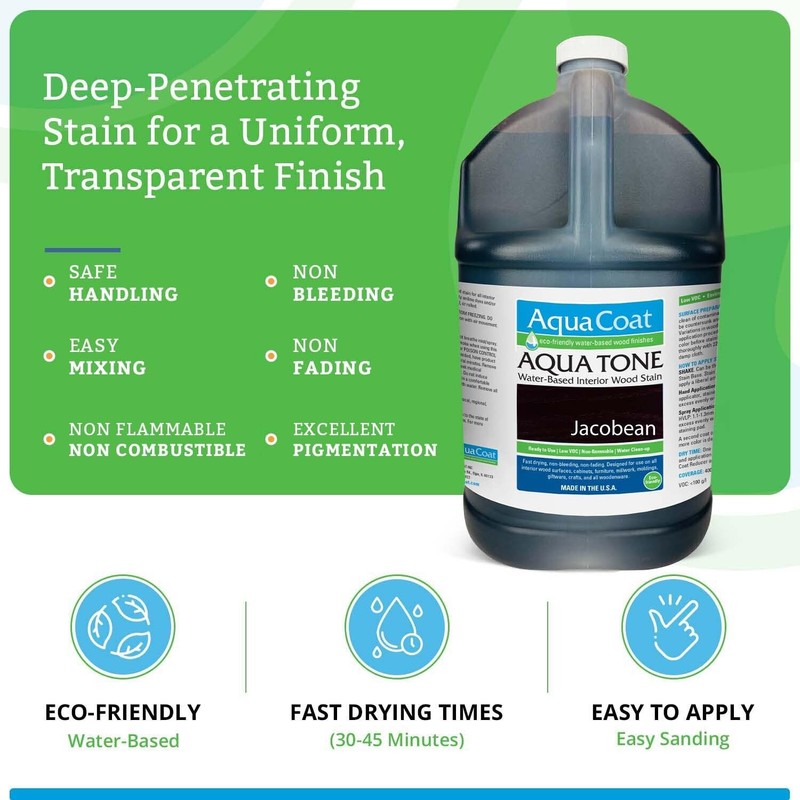 Aqua Coat Aqua Tone Water-Based Wood Stain (Gallon, Jacobean)