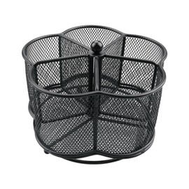 Business King 360° Rotating Silverware Utensil Caddy Holder - 5 Compartment Whirling Utensil Holder Kitchen Countertop Organizer for Spoon Fork Flatware Storage for Home or Outdoor Picnic Camping