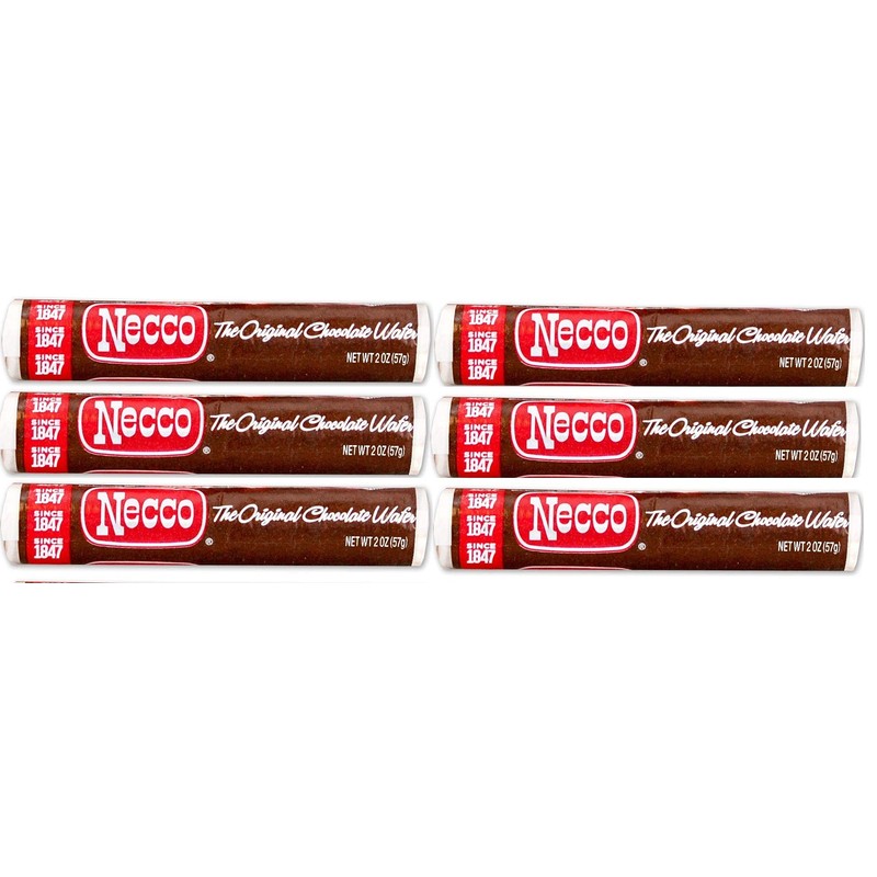 Necco Wafers Original Chocolate Flavored Hard Candy Rolls - Bundle