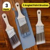 Mister Rui 3-Pack 2 Inch Angled Paint Brushes, Short Handle