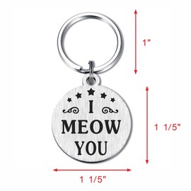 Alotozo I Meow You Cat Dad Gifts - Best Cat Dad Ever Keychain - Christmas Birthday Key Chains for Catdad Cat Daddy Men
