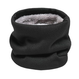 First Choose Winter Neck Warmer Men Ski, Neck Gaiter Face Scarf Women, Fleece Scarf for Men Ski Mask, Thick Windproof Scarves, Black&date Red, Medium