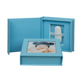 USB Box for 1 USB Flash Drive with Picture Window. Flash Drive Storage Box (Light Blue)