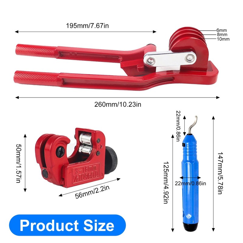 Taipintee Pipe Bender Set, 6/8/10 mm Pipe Bender, Can Bend