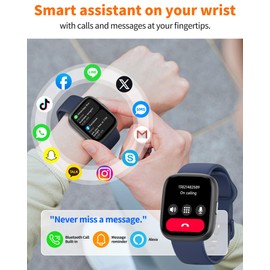 Smart Fitness Watch for Women – 24/7 Activity & Sleep Tracker, Make Calls, 100+ Sports Modes, Music Control, IP68 Waterproof, Pedometer