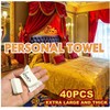 Premium Disposable Washcloths for travel, 40pcs Portable Disposable Pure Cotton