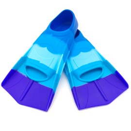 Gugmoy Kids Swim Fins,Comfortable Silicone Flippers for Swimming and Diving,Size Suitable Beginners Kids Girls Boys Adults (Large, Colorful-G)