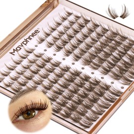 Mavphnee Brown Lash Clusters Wispy Eyelash Extensions Dark Brown Lash Extensions 10-16MM DIY at Home CC Curl Eyelash Clusters Natural Spiky Lash Individuals 120 Pcs Cluster Lash Pack by Mavphnee