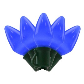 Holiday Bright Lights C7 LED Light Bulbs - 25 Opaque Blue Bulbs, Dimmable Indoor/Outdoor Patio String Lights Porch Decor