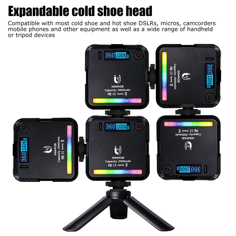 W64 RGB LED Fill Light Multiple Light Effects Modes Pocket