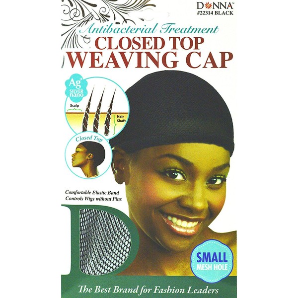 Donna Collection Closed Top Weaving Cap Black Small Mesh Hole