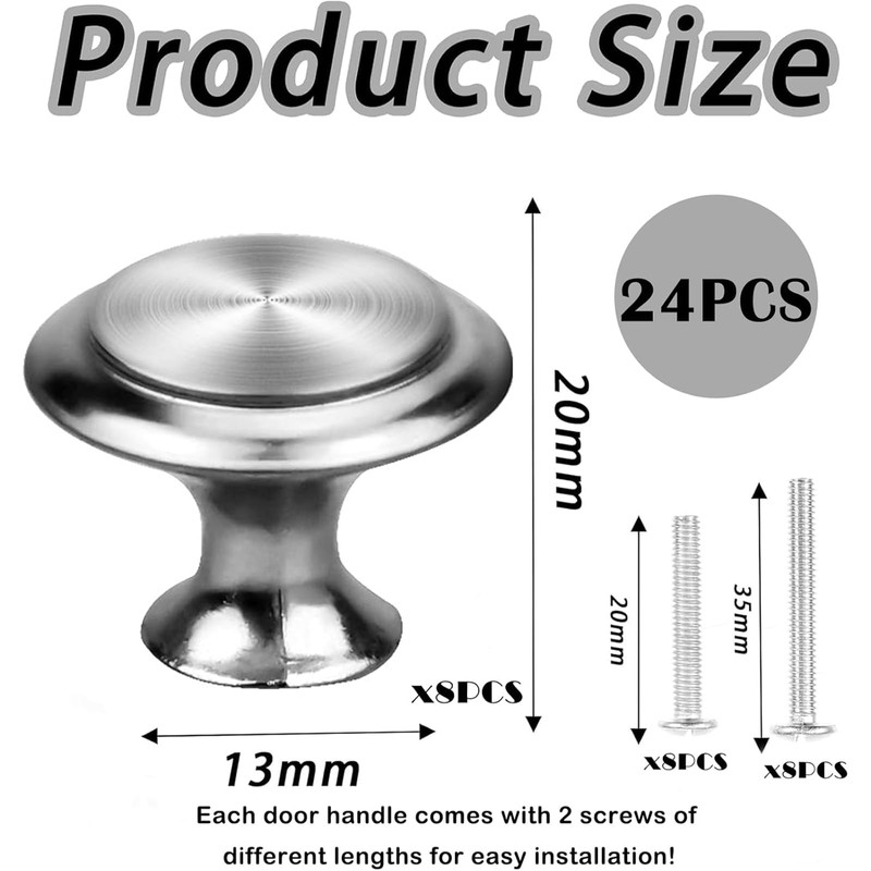 WNXBFO Cupboard Door Knobs Set of 8 - Cupboard Door