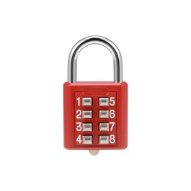sourcing map 8-Digit Combination Padlock Push Button Lock for Locker Cabinet Red