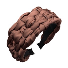 QTMY Braided Knotted Headband for Women,Boho Hippie Headband Hair Hoop Accessories Headwear Jewelry,1225 (Brown)