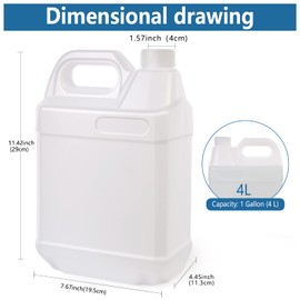 BPFY 2 Pack 1 Gallon Clear Plastic Jugs with Lids, Water Jug Storage Containers with Ergonomic Handle, HDPE Containers for Water, Sauces, Beverage, Soaps, Liquids