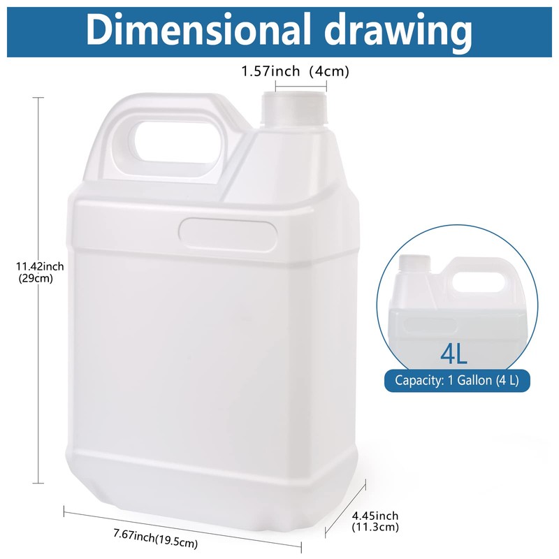 BPFY 2 Pack 1 Gallon Clear Plastic Jugs with Lids,