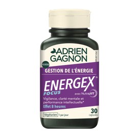 Adrien Gagnon - Energex Focus – Mental Sharpness & Cognitive Performance for 8 Hours- L-Theanine & Caffeine - 30 Capsules