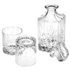 QWORK 3 Pcs Crystal Whisky Decanter & Glass Set -