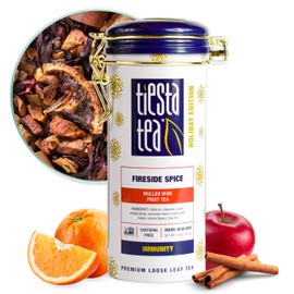 Tiesta Tea - Fireside Spice, Loose Leaf, Mulled Wine Herbal Tea, Premium Non-Caffeinated Blend, Makes Hot or Iced & Brews Up to 50 Cups, 5oz Refillable Tin