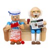 Dekohelden24 Wooden Incense Figurine Grandma and Grandpa on Sofa, Dimensions