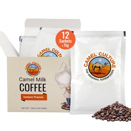 Camel Milk Coffee Instant Premix Sachets - Nutrient Rich - Instant Coffee - 15G x 12 Sachets – Nutrient-Rich Blend & Immune-Boosting Instant Coffee Powder – On-the-Go Convenience & Premium Healthy Beverage