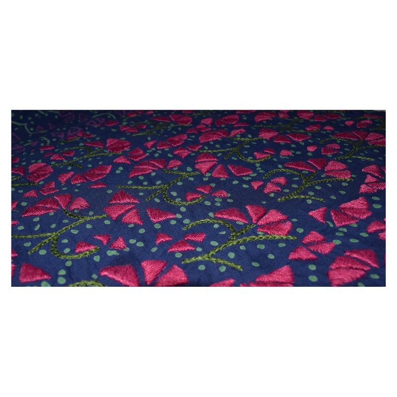 Megha Blusa de algodón puro bordada a mano e impresa,