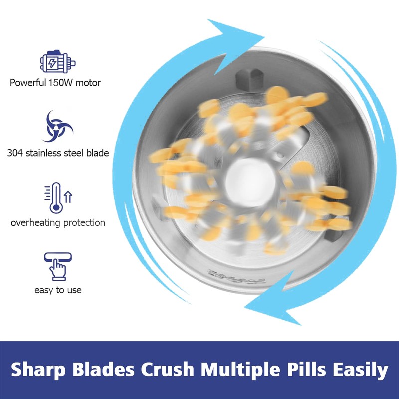 Electric Pill Crusher Grinder - Grind and Pulverize Small and