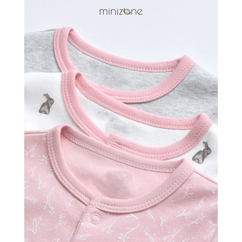 Baby Sleep Romper Pack of 3 Unisex Pyjamas, Cotton Overalls,