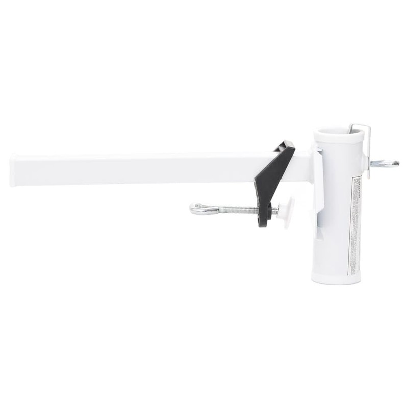 vidaXL White Umbrella Clamps for Balcony - 1.5" Steel Parasol