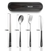 INKULEER Travel cutlery set, 18/8 stainless steel cutlery, Reusable utensils