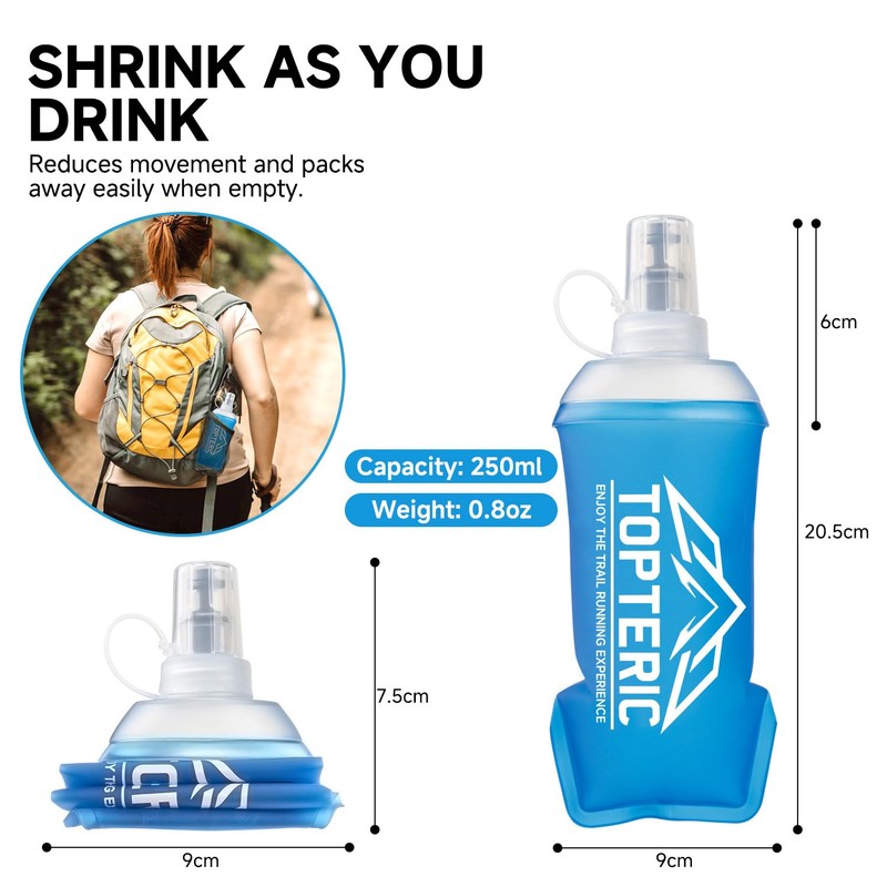 TOPTERIC Trail Running Water Bottle, Enjoy the Trail Running Experience,