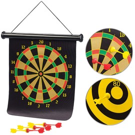 Playtastic Magnetic Dart Game: Magnetic Dart Game with Target Roll-up with 6 Arrows (Magnetic Dart Game Kids, Kids Magnetic Game, Toy Outside)