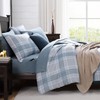 MaiRêve Plaid Full Comforter Sets, Light Blue Grid Farmhouse Bedding