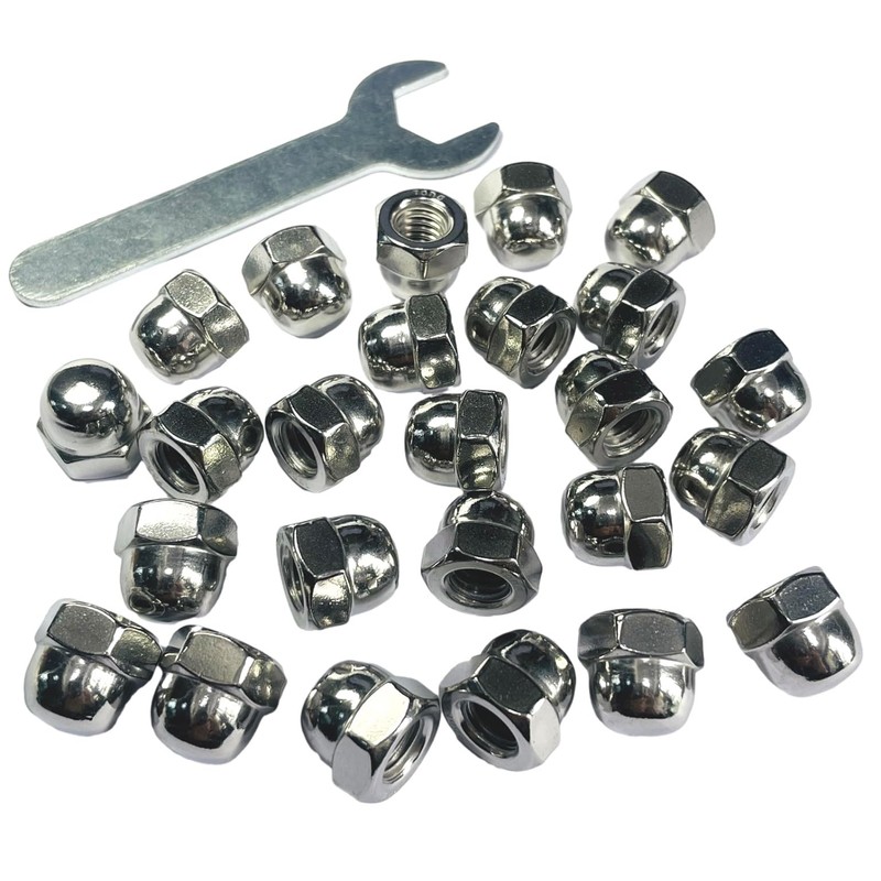 ZDingTech 25pcs 3/8-16 Acorn Cap Nuts,3/8-16 Cap Nuts,Acorn Hex Cap