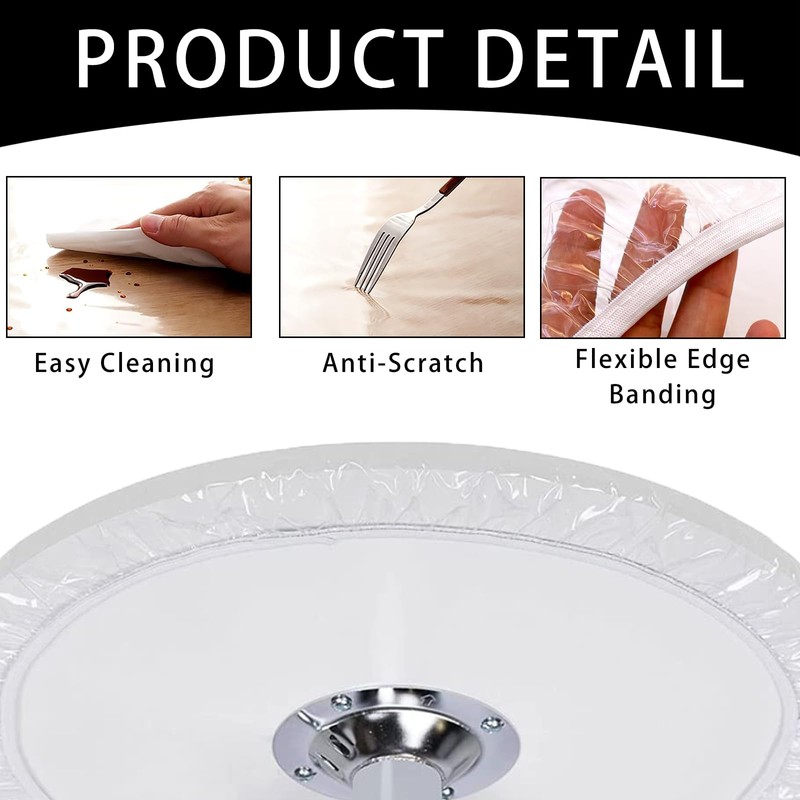 STFAL Garden Tablecloth Round Tablecloth Transparent Washable Diameter 150 cm