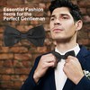 EASYKEENECOM Black Self Tie Bow Ties for Men Self Tie