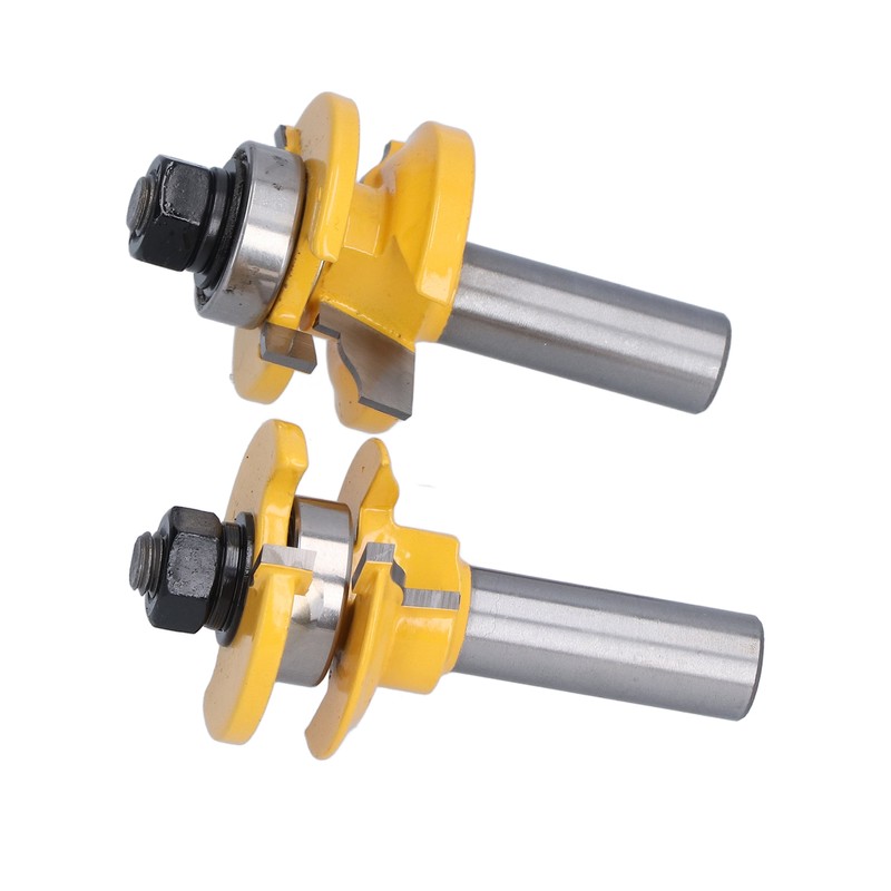 2Pcs 1/2in Shank Router Bit Woodworking Cabinet Door Carbon Steel