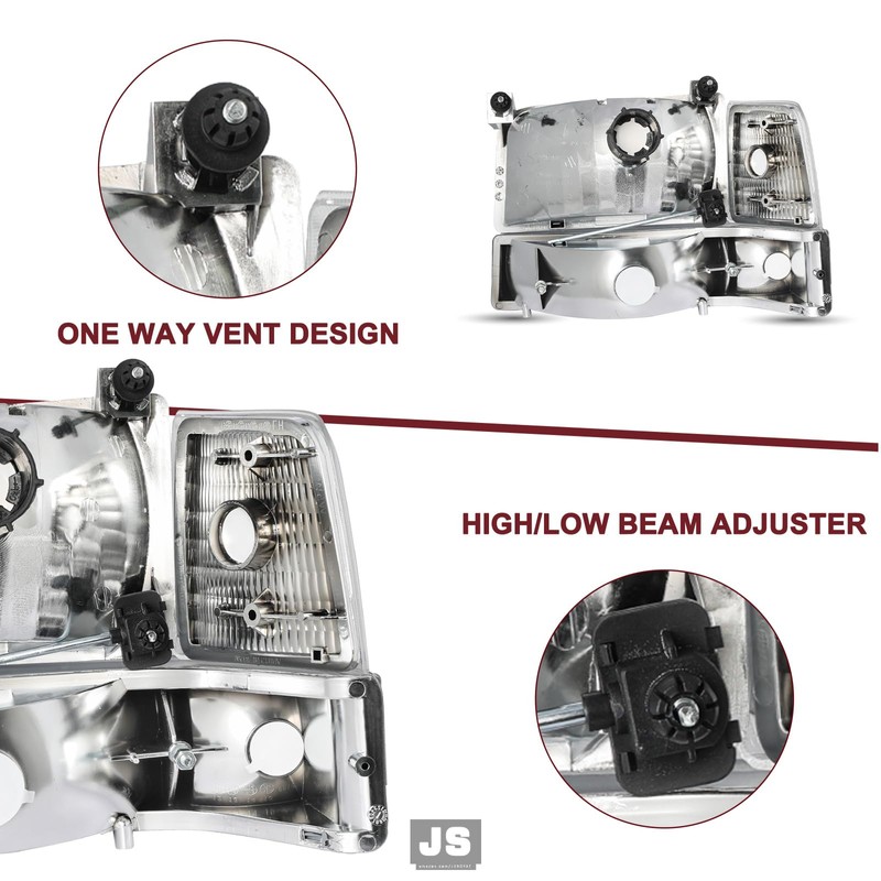 JSBOYAT 6pcs Headlight Assembly Replacement with Bumper Corner Headlamp Set