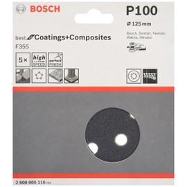 BOSCH (Bosch) sanding paper 125mmƒÓ # 100 (5 pieces) [2,608,605,116]