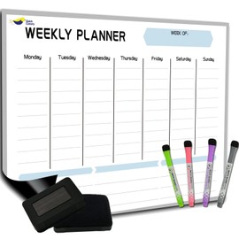 Quick Canary Magnetic Weekly Dry Erase Board Calendar Whiteboard- Latest Premium Nano Tech...