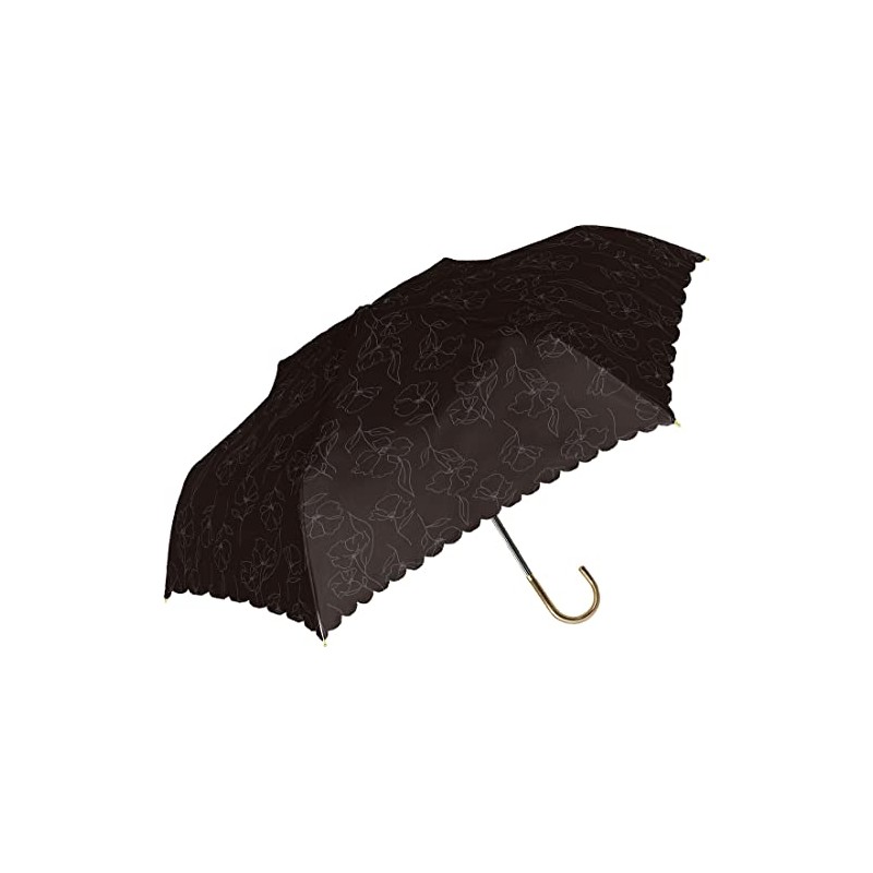 Nakatani Umbrella, Sun or Rain, UV Elena, Black, Flower [923-041],