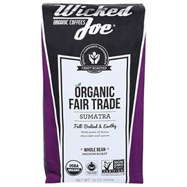 Wicked Joe Coffee Sumatra Whole Bean, 12 oz, 0.88 Pound