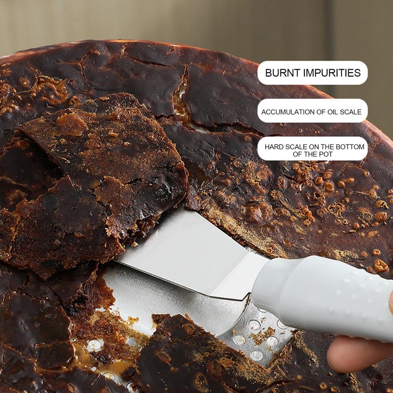 Cooktop Scraper | Kitchen Stainless Steel Scraper Stove Cleaning Brush