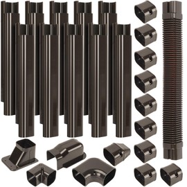 BEWAVE Mini Split Line Set Cover Kit, Decorative PVC Line Cover Kit for Mini Split Air Conditioners and Heat Pumps 3" Wx16.1' L Brown