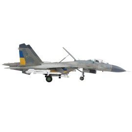 DCD Sukhoi Su-27 Flanker Fighter Aircraft Compass Ghost Grey Scheme 2023 Ukrainian Air Force 1/72 Scale Diecast Toy Air Power