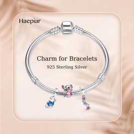 HAEPIAR S925 Sterling Silver Charm for Bracelet Necklace Charm Dangle Animal Dog Pack of 3 for Women Girls Birthday Gifts, Sterling Silver