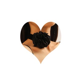Atentuyi Boho Grey Flower Rose Choker Necklace Black Lace Choker Floral Choker Grey Large Flower Choker Party Prom Hand Flower Long Wrap Bow Black Velvet Choker Jewellery for Women and Girls, Lace