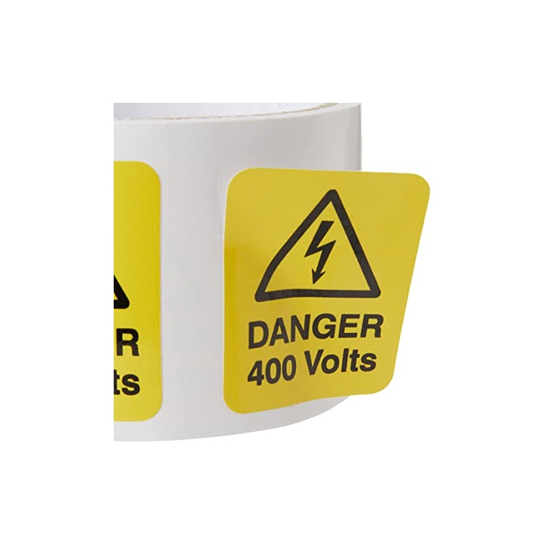 Caledonia Signs 59788 Danger 400 Volts Label, 40 mm x